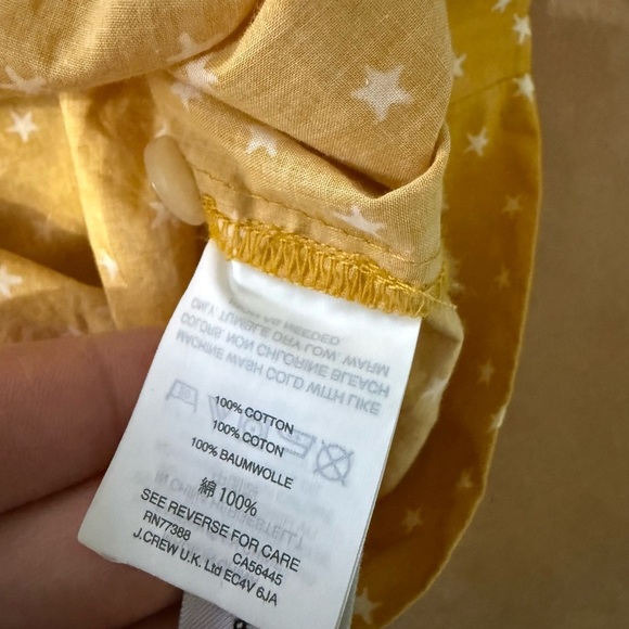 Madewell Women's L Wrap Blouse Top 100% Cotton Star Scatter Yellow White Stars - Picture 7 of 9